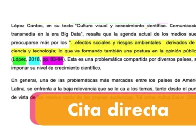 cita directa e indirecta normas y ejemplos de citas literarias