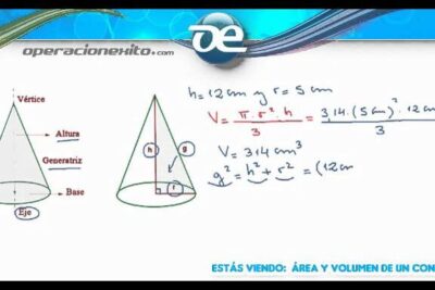 formulas rapidas para calcular el area y volumen de un cono